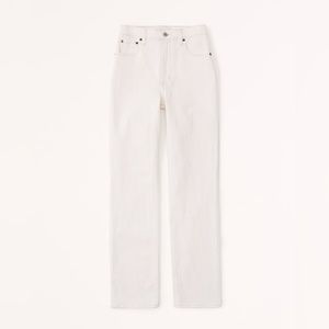 Abercrombie & Fitch white 90’s Straight Ultra High Rise Jeans- Curve Love